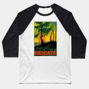 Reigate, England (Route 160) - Vintage Travel Poster Baseball T-Shirt